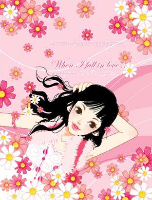 韩国儿童插画可爱小女孩图片 (韩国可爱女性插画)