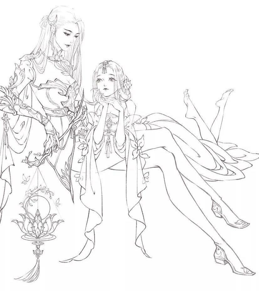 特别惊艳的古风美人画稿,惊艳古风美人手绘