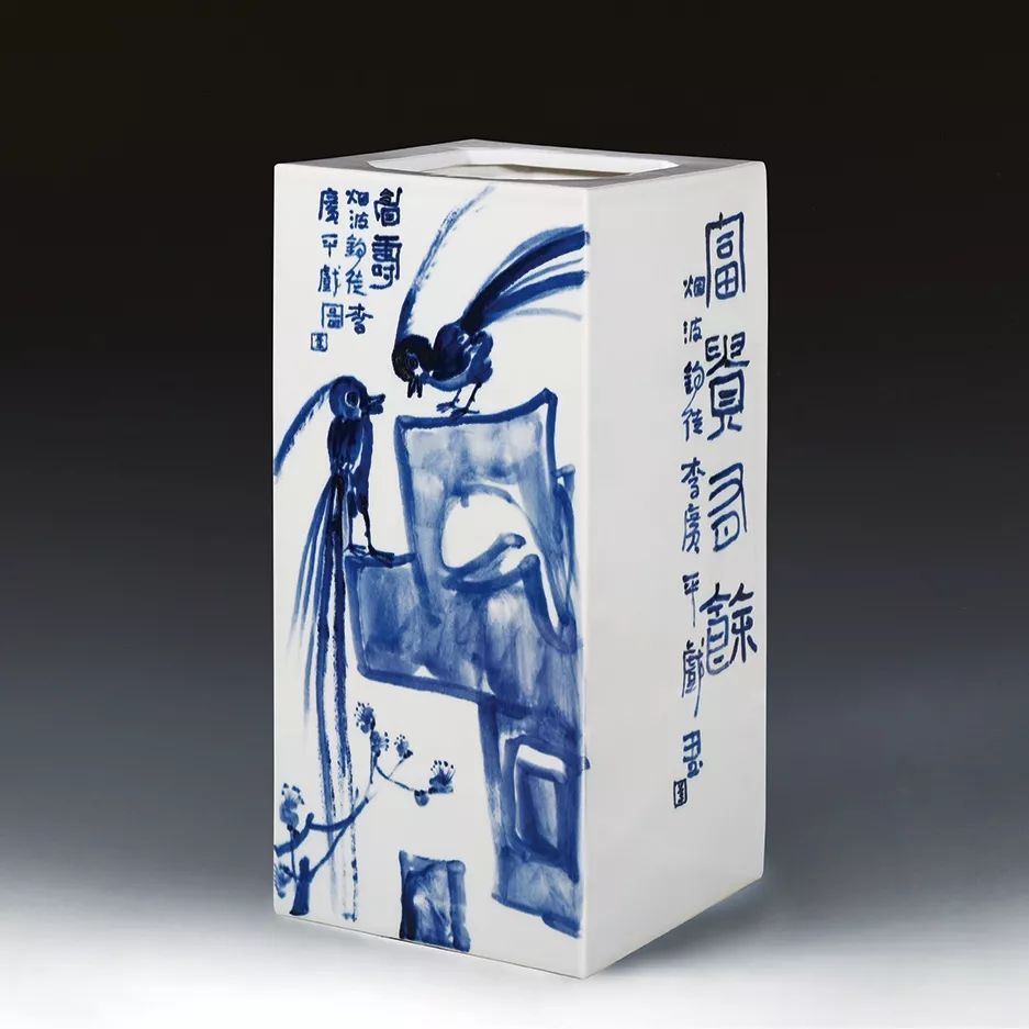 古涧一枝梅,梅兰竹菊手绘釉上彩瓷板画