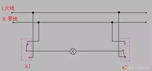 两个开关控制一个灯总是一个不亮,国际电工一开多控开关接法