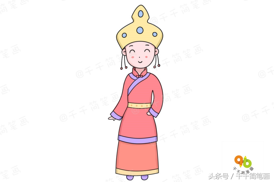少数民族简笔画服饰怎么涂色,最具代表的民族服饰简笔画
