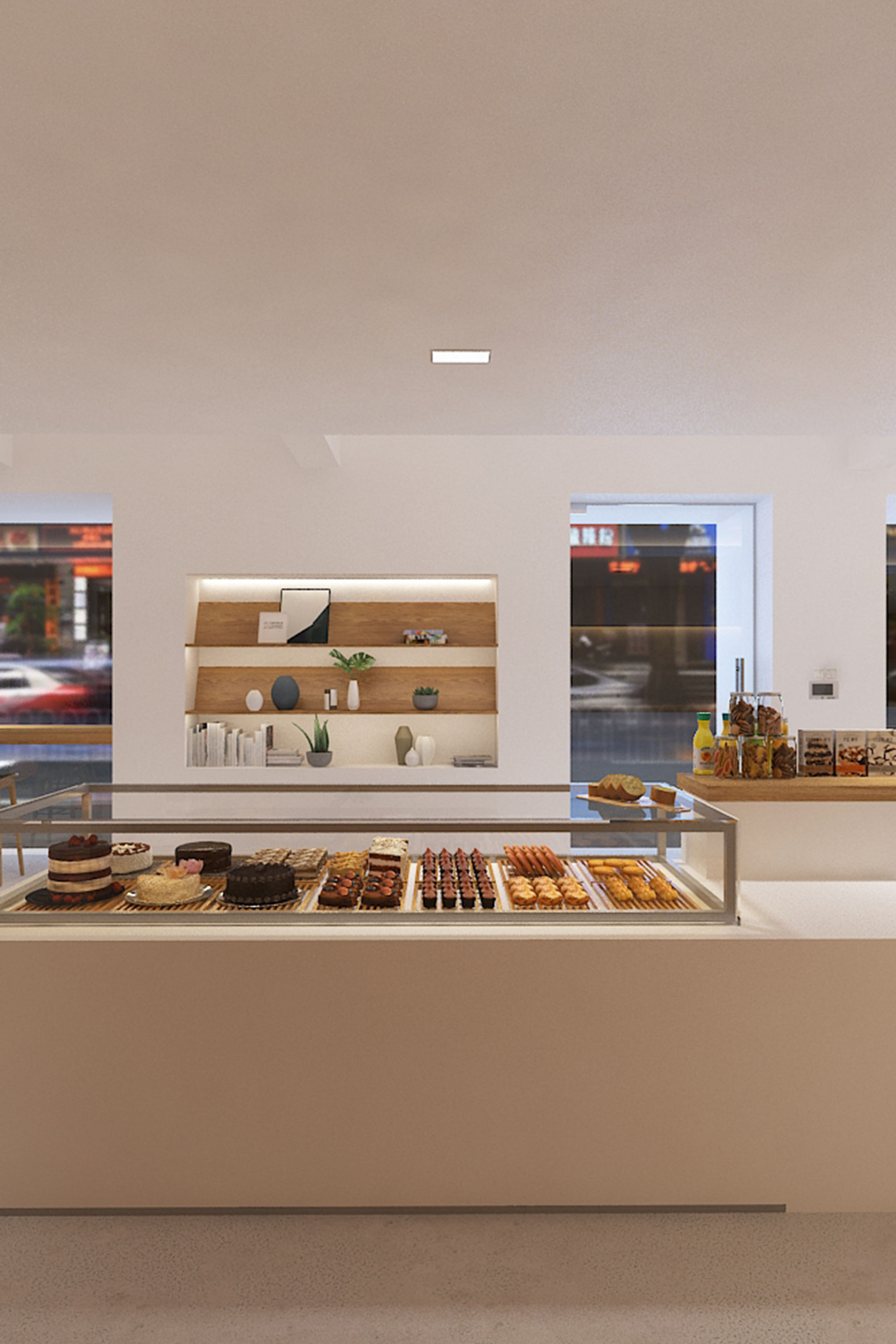 又窄又长的甜品店怎么设计,简单好看的蛋糕店甜品