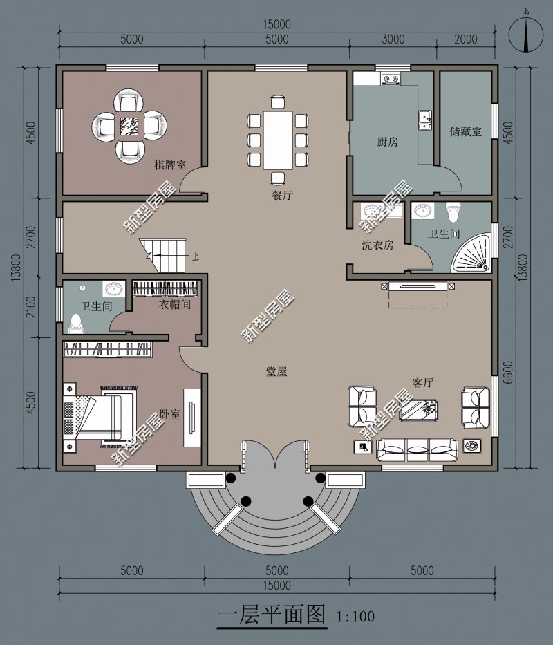 18米宽10米进深双拼两层别墅图纸,农村两层别墅怎么建