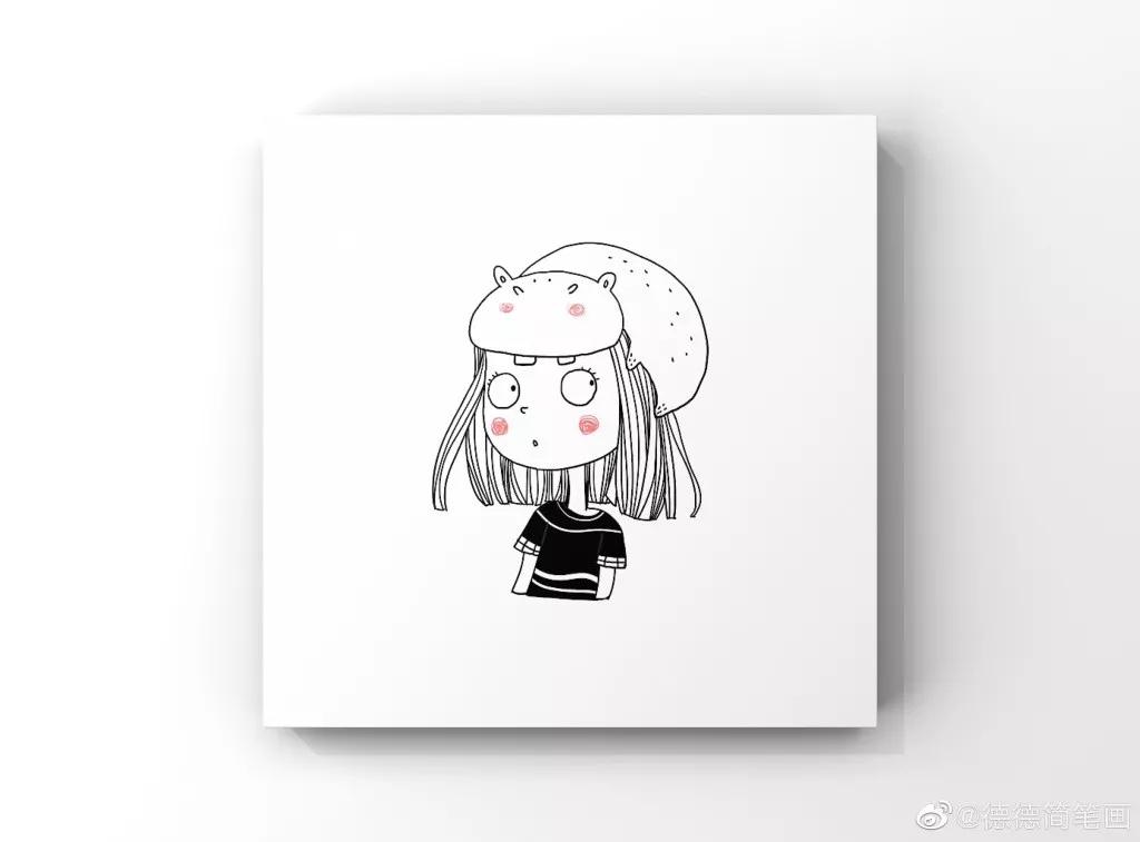 简单清新花卉的简笔画图片大全,唐老鸭简笔画可爱清新小女孩