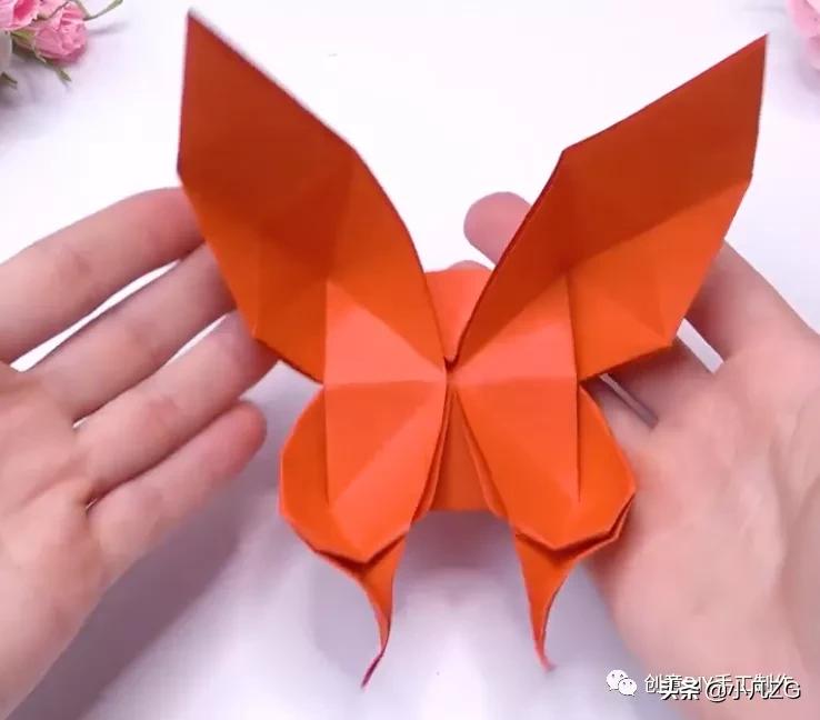 一张纸折精美花蝴蝶教程,会飞纸蝴蝶折法慢教程