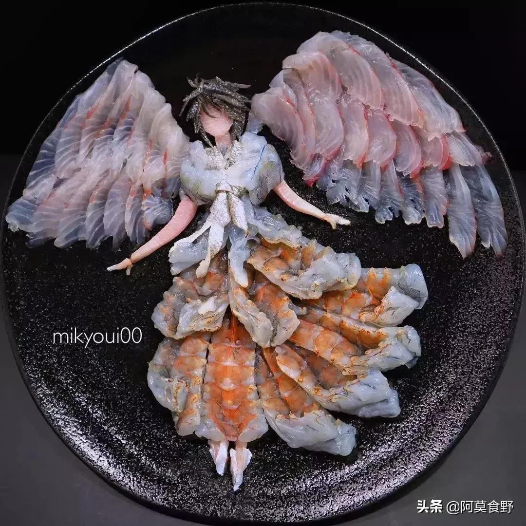 刺身五种摆盘图片,花龙刺身摆盘