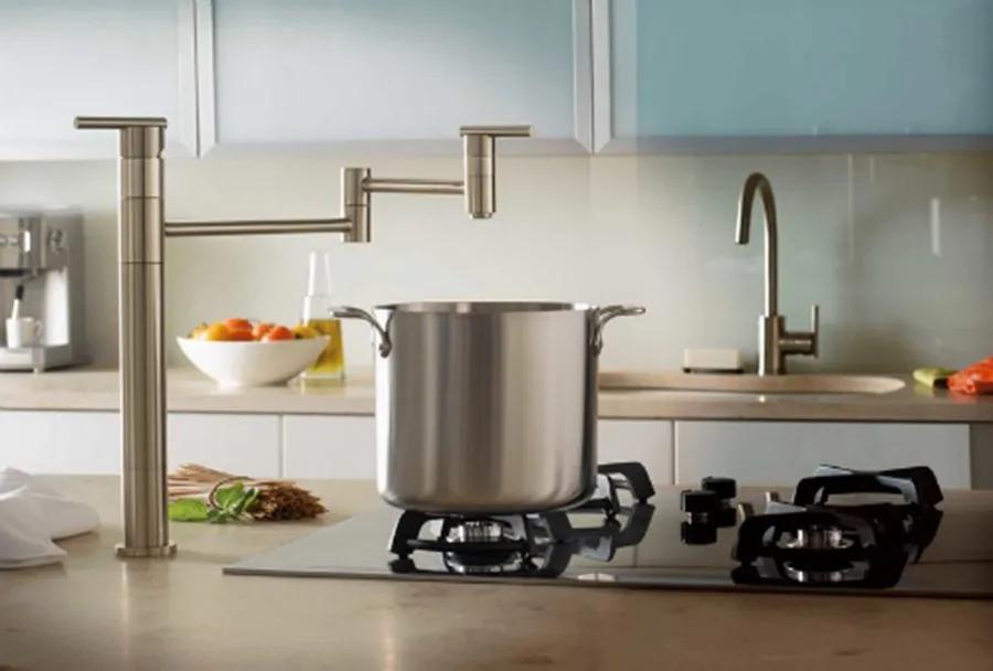 怎么在灶台墙上安装水龙头,灶台上装个抽拉式水龙头