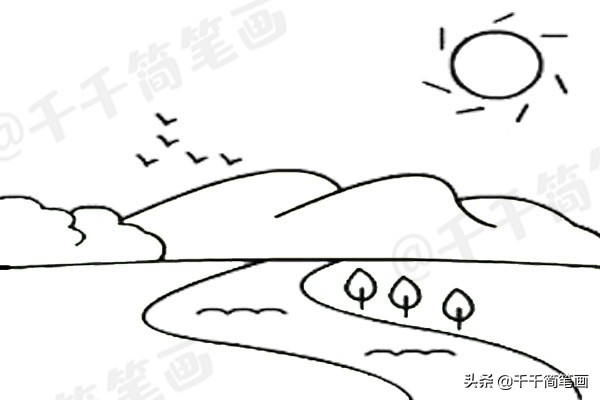 爱画画的人都要收藏一组风景小画,绘画小课堂创意风景画的简单画法