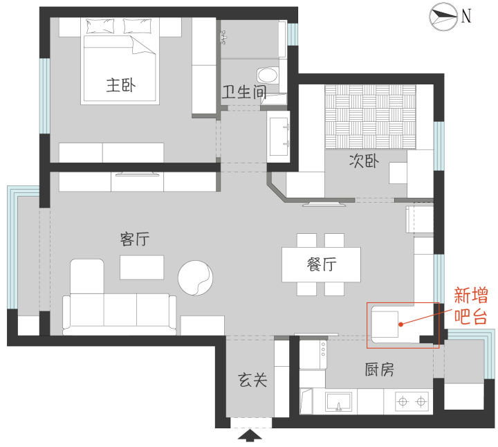 餐厅预留电视,终于实现了边做饭边追剧的愿望