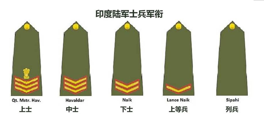 印度军衔等级和对应职位,印度低级委任军官军衔是什么