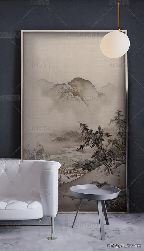 山水抽象装饰画,山水装饰画只有中式风格吗