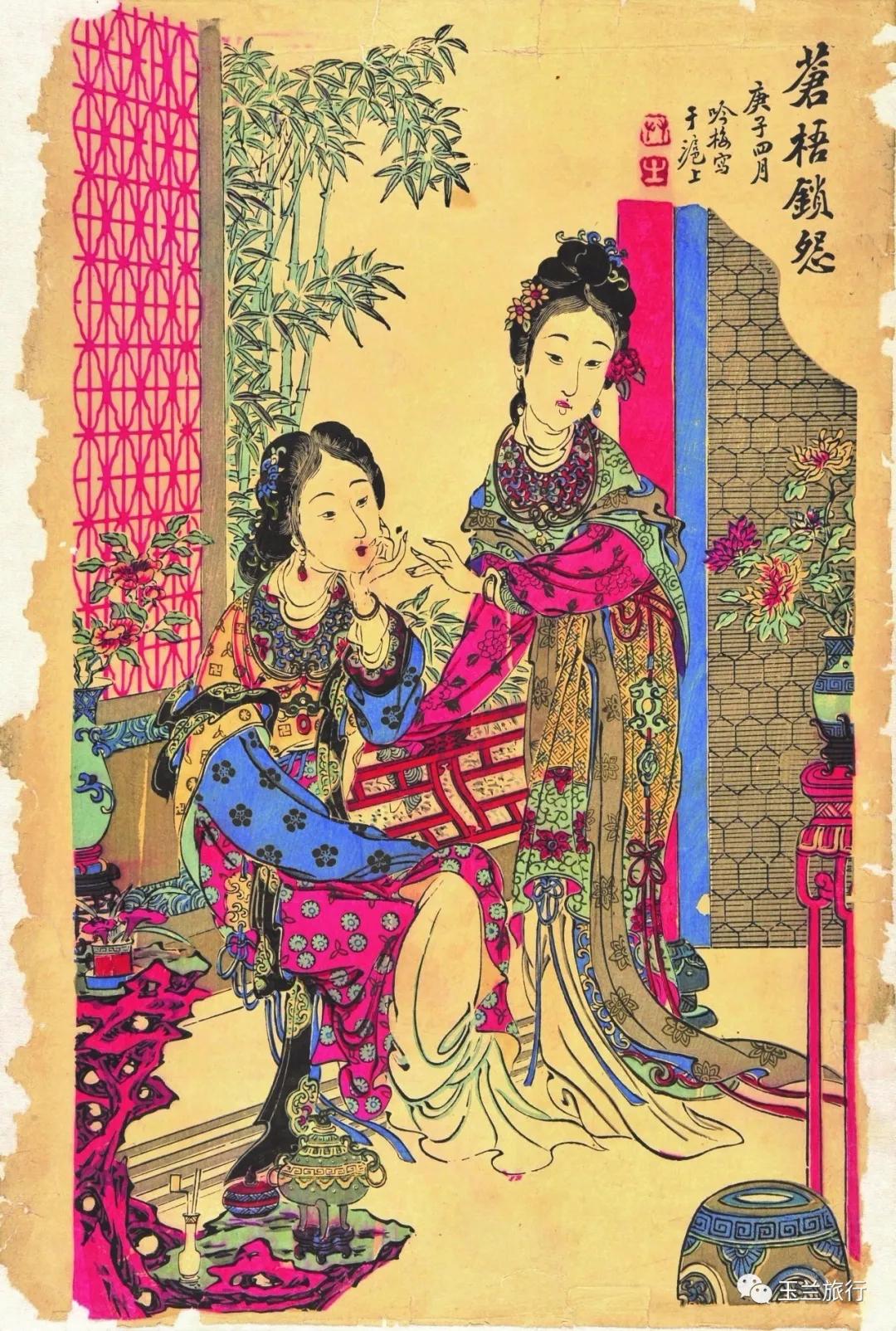 比网红好看多了，年画中的清代江南美女，真·人间富贵花！