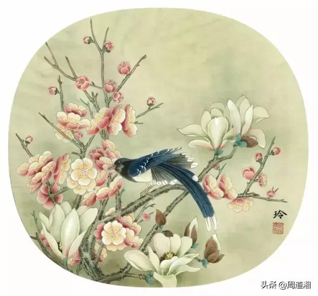 宋人工笔花鸟临摹步骤,工笔花鸟玉兰的画法