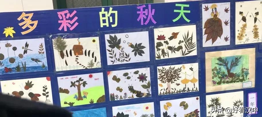 静谧之秋落叶有情汉中市北关小学树叶粘贴画展评