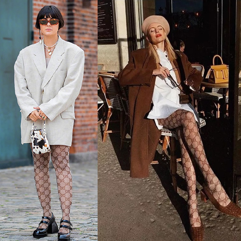 保暖又好看时尚潮流百搭中筒袜,蝴蝶结印花小腿袜