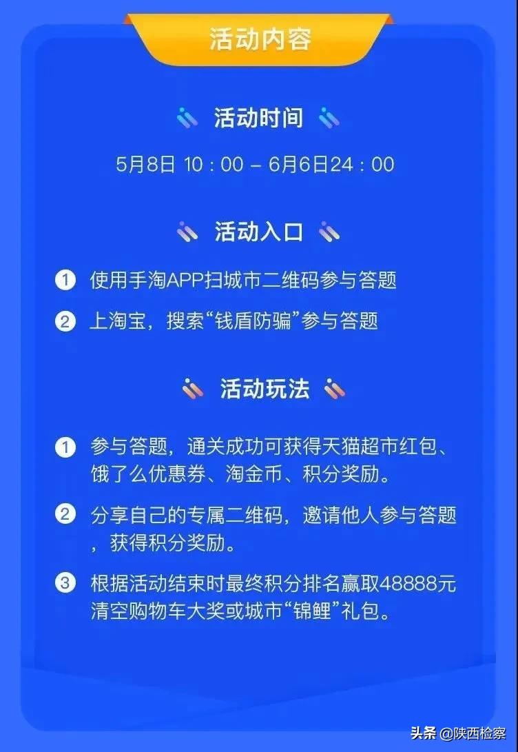 啥？防骗就能赢大奖？还能清空购物车？赶紧！快和陕检君一起来答题！
