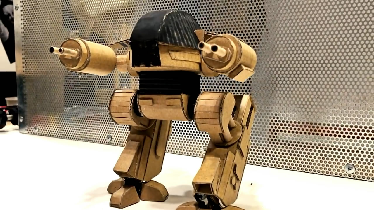 手工制作玩具机器人小视频,纸板机器人手工制作教程