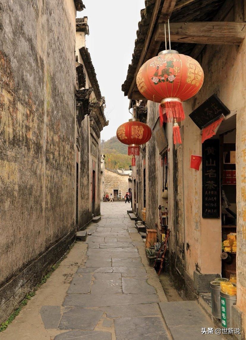 安徽省黟县西递古村,安徽皖南古村落西递村航拍