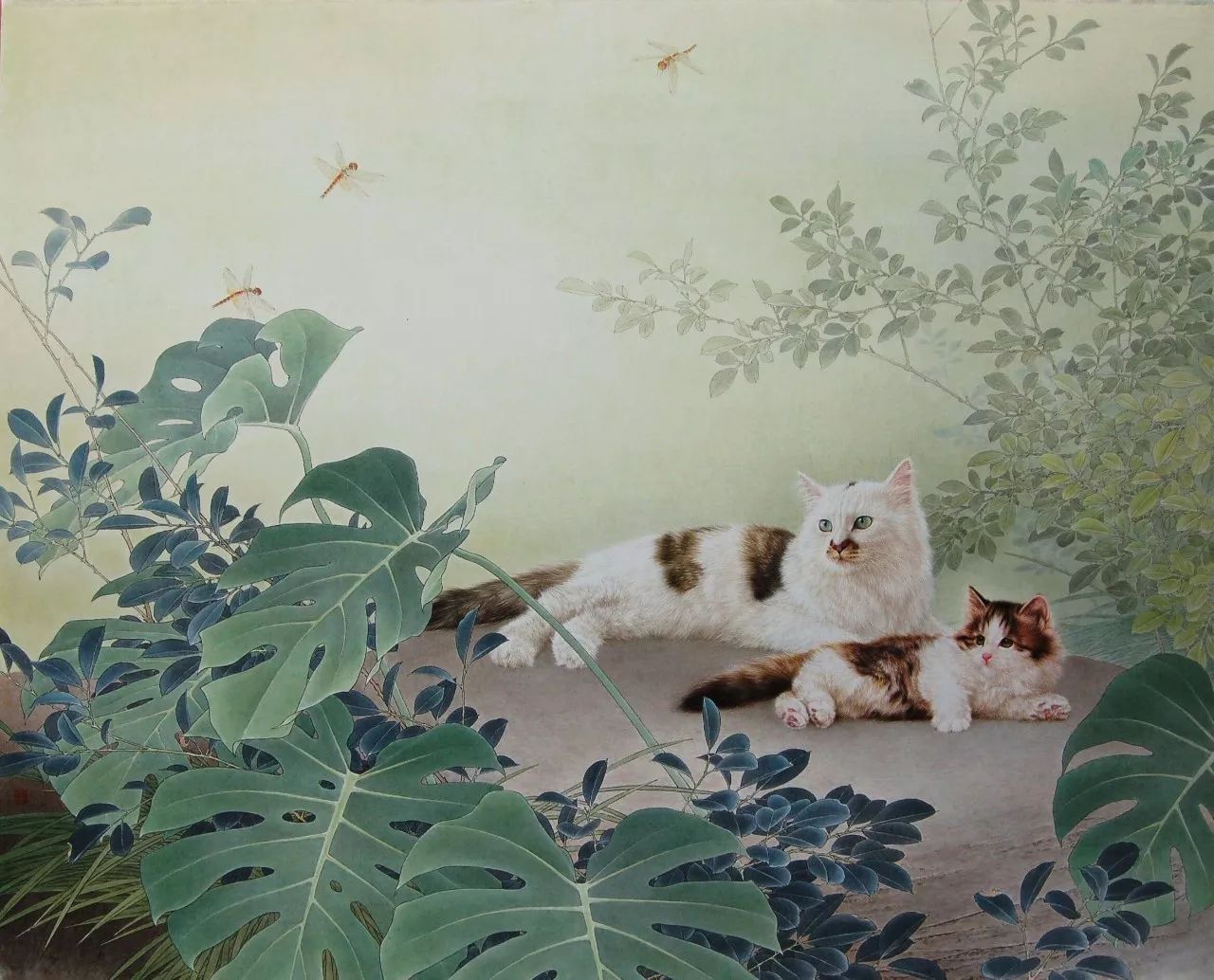 邢诚爱工笔画猫的图片,邢诚爱工笔画猫兔子高清大图