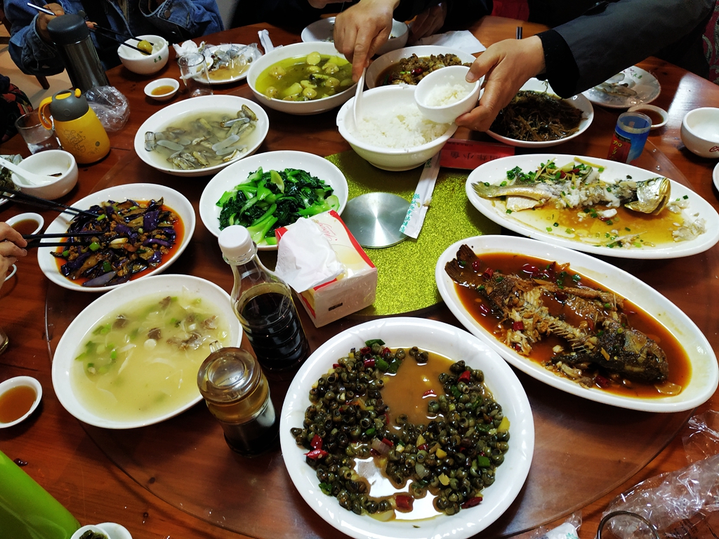 三门花桥镇红旗农家乐园午餐~非常有特色的一桌农家菜