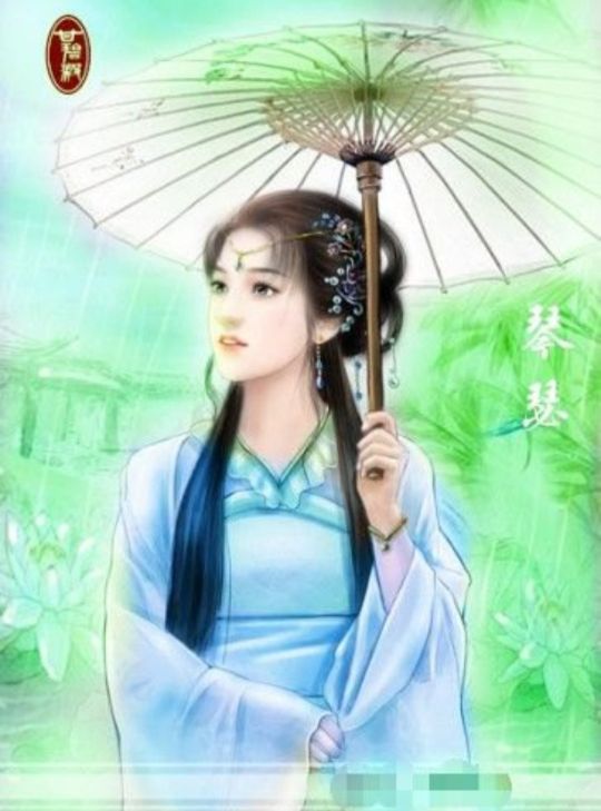 古风美女雨中撑伞唯美图片,唯美古风女生撑伞头像情侣