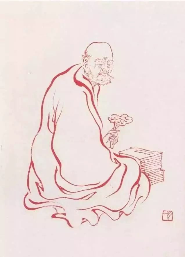 弘一法师的蓝底描金十八罗汉作品,弘一大师100万罗汉图写意