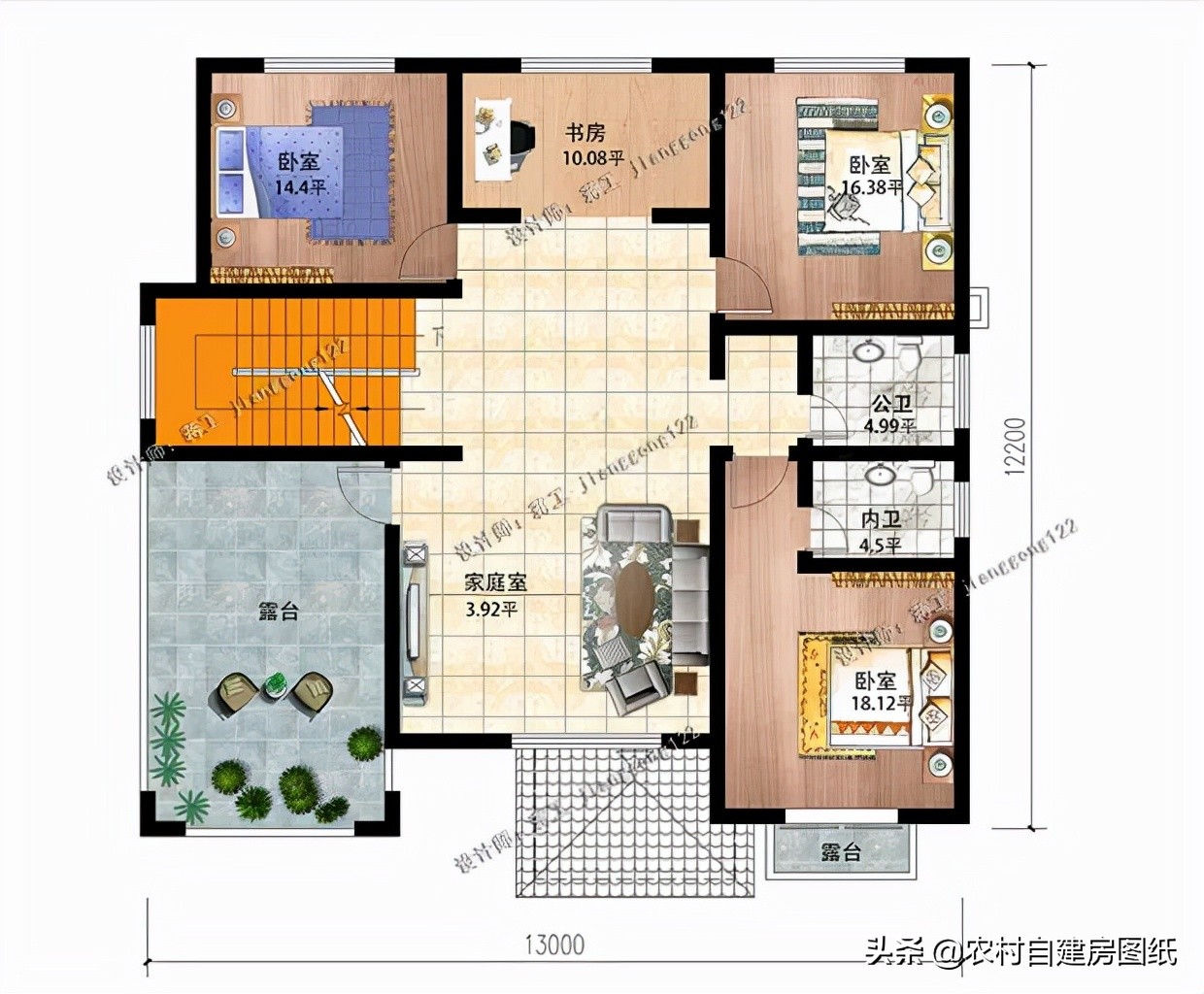 乡下二层小别墅设计带车库,农村二层大方实用的小别墅设计图