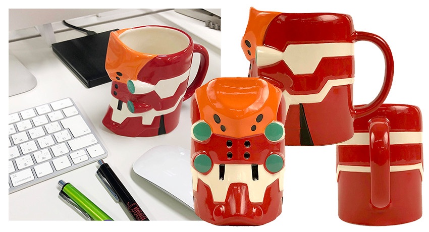 模玩周边：《新世纪福音战士》初号机/贰号机头部造型马克杯