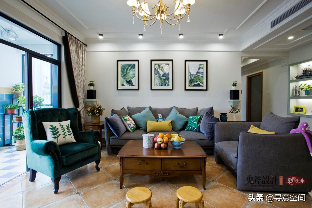 长沙振业城装修效果图150m²简约美式|薄荷绿这样搭配意想不到