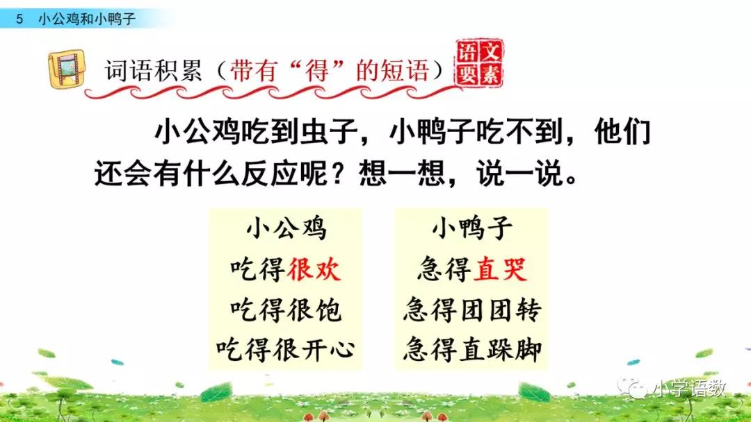 小公鸡和小鸭子一年级下册视频,一年级下语文小公鸡和小鸭子讲解