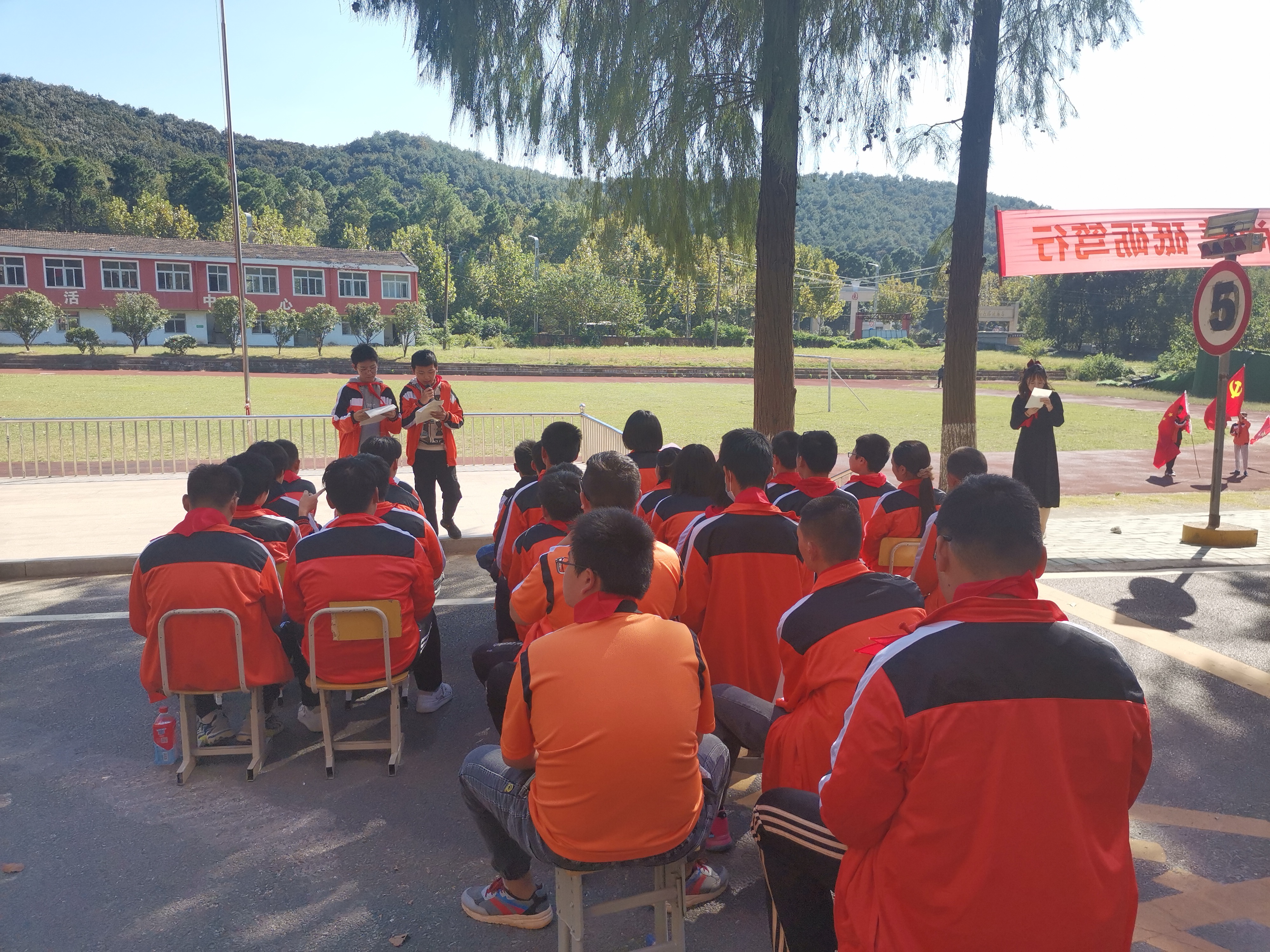 国旗红领巾队旗,队旗飘扬