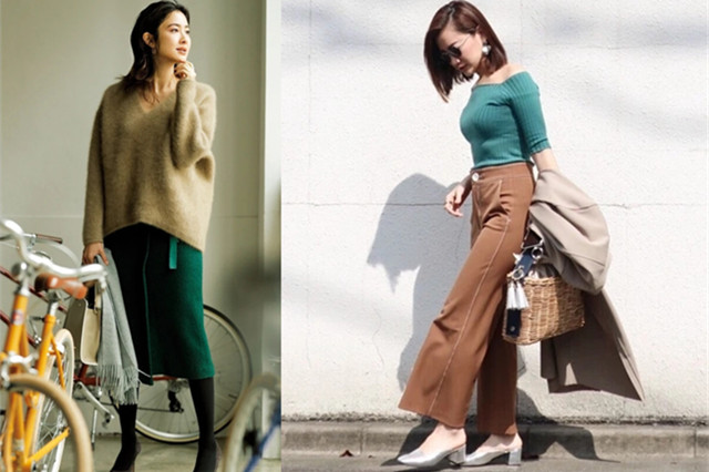 对黄皮比较友好显白的墨绿色,黄皮穿绿色还是蓝色显白