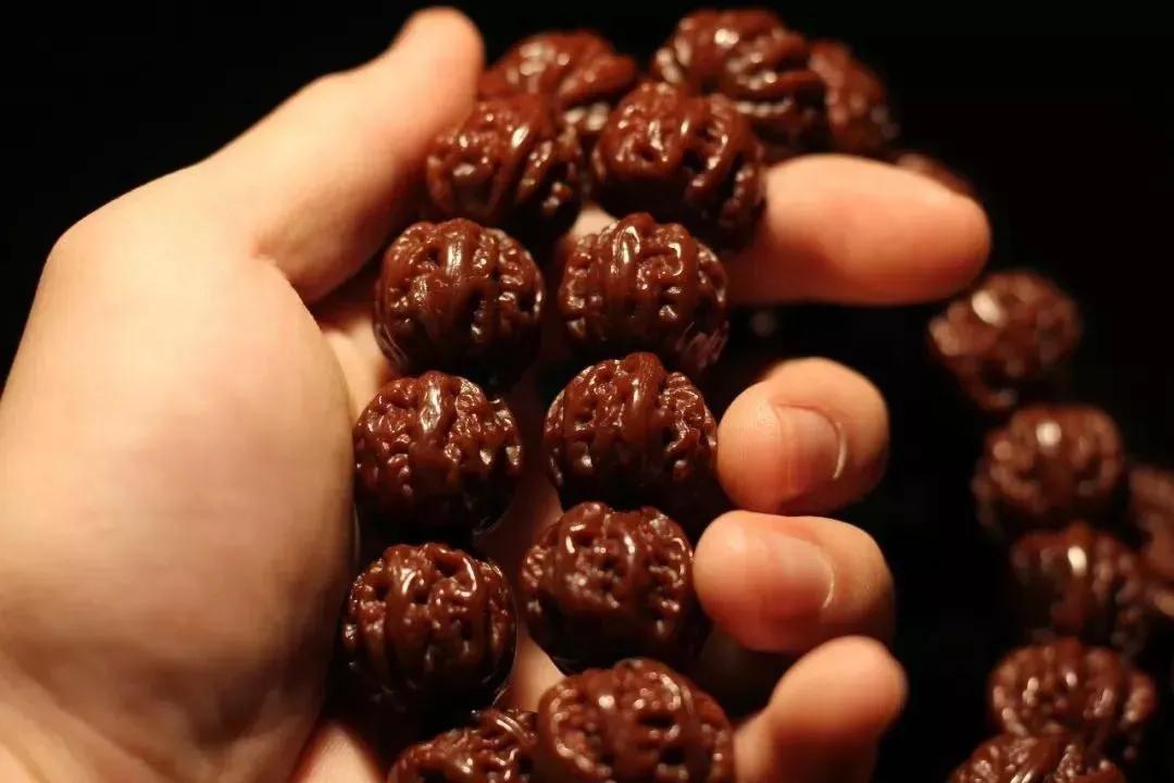 文玩手串核桃怎么上色快包浆快,文玩核桃小核桃