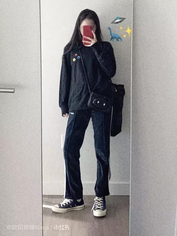 欧阳娜娜向往的生活同款匡威,欧阳娜娜同款匡威复古黑