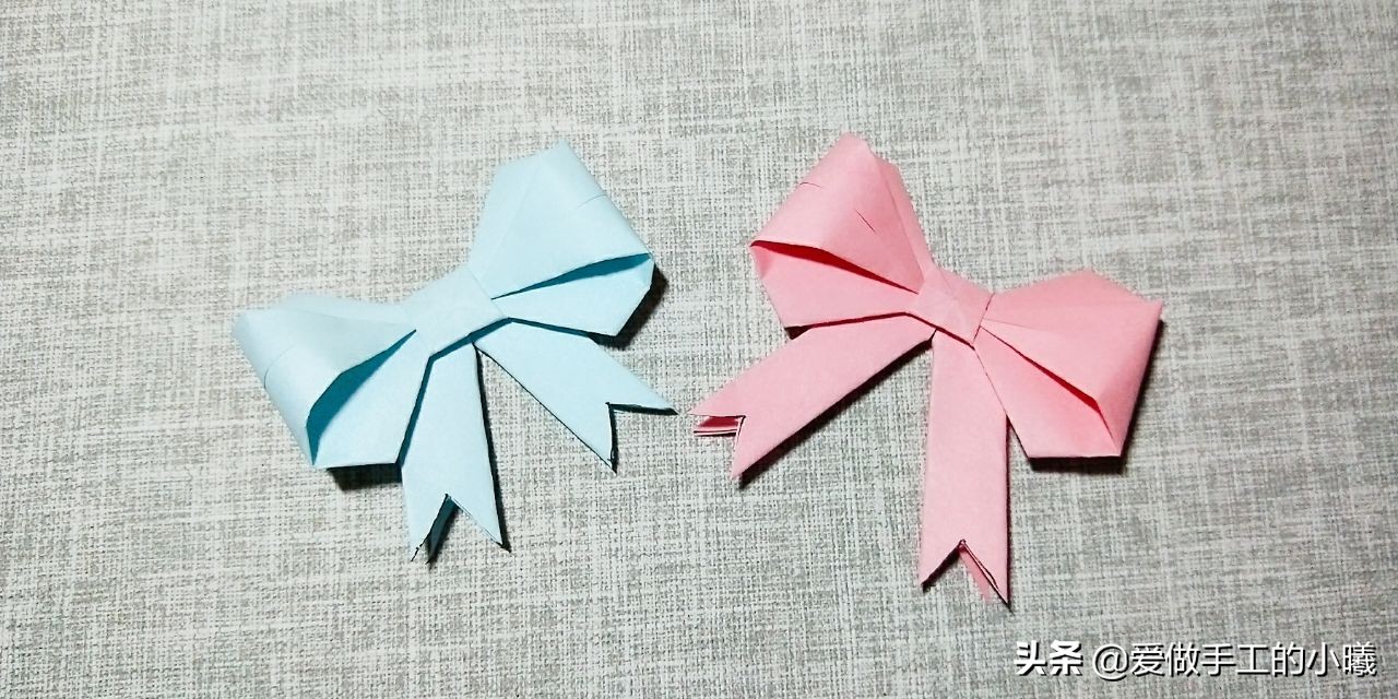 儿童折纸简单手工幼儿园蝴蝶结,蝴蝶结手工折纸超简单正方形纸