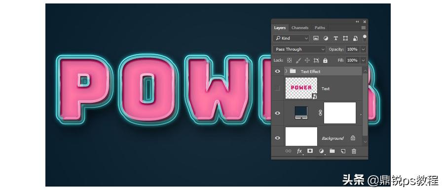 夜晚字体发光效果ps,字体ps发光