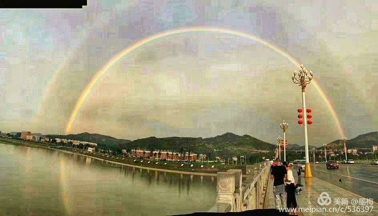 双彩虹映照下的绝美风景，洛阳奇特天象百年不遇