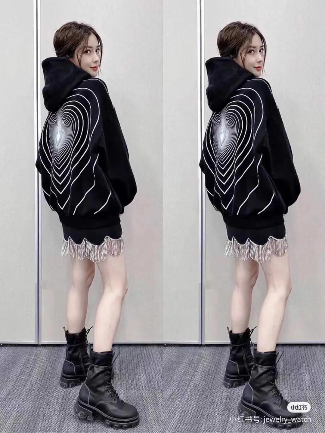 baby同款樱花粉色卫衣女,baby同款卫衣帽子