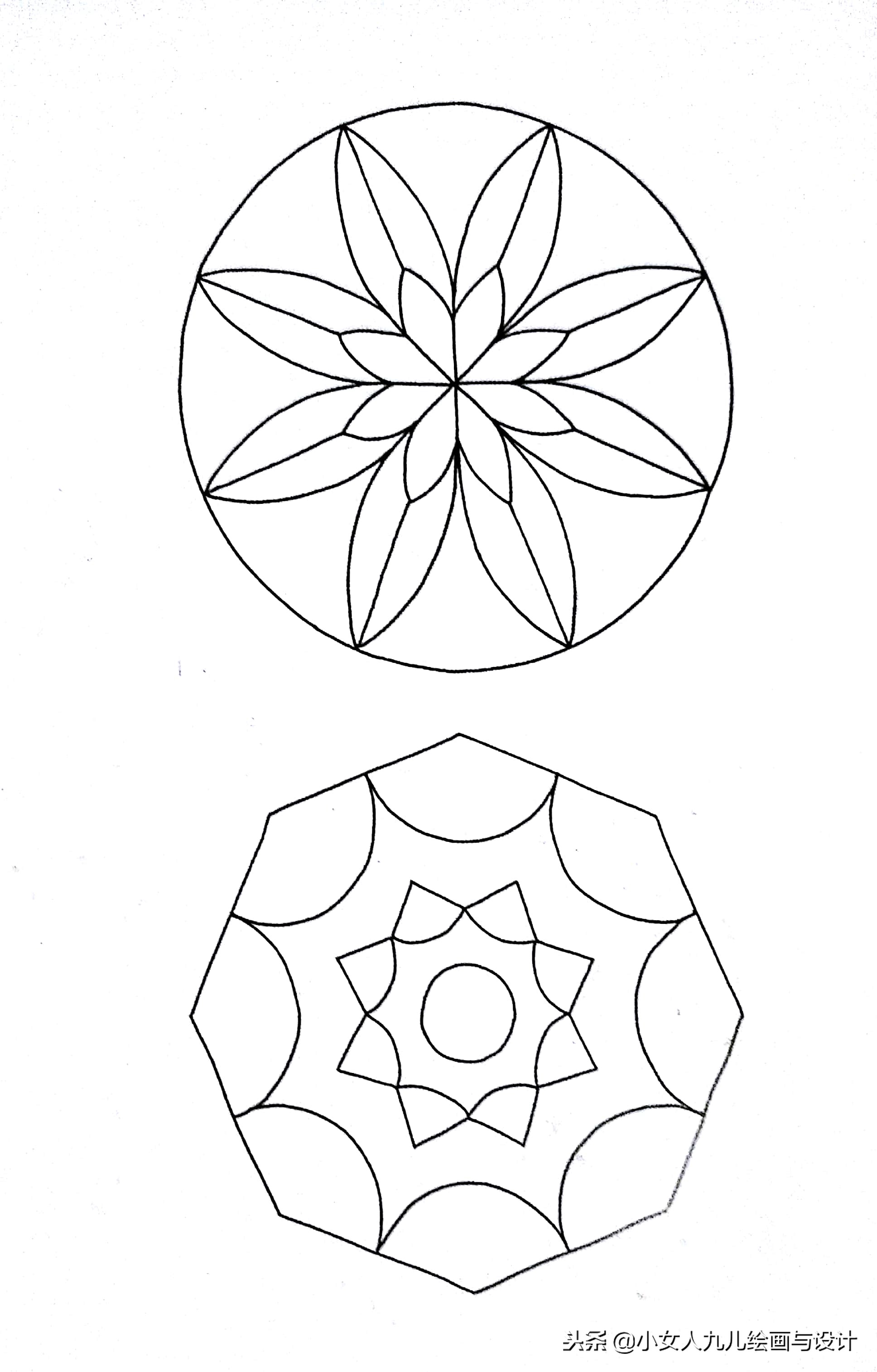 陀螺线描画,禅绕画图案大全简单易画