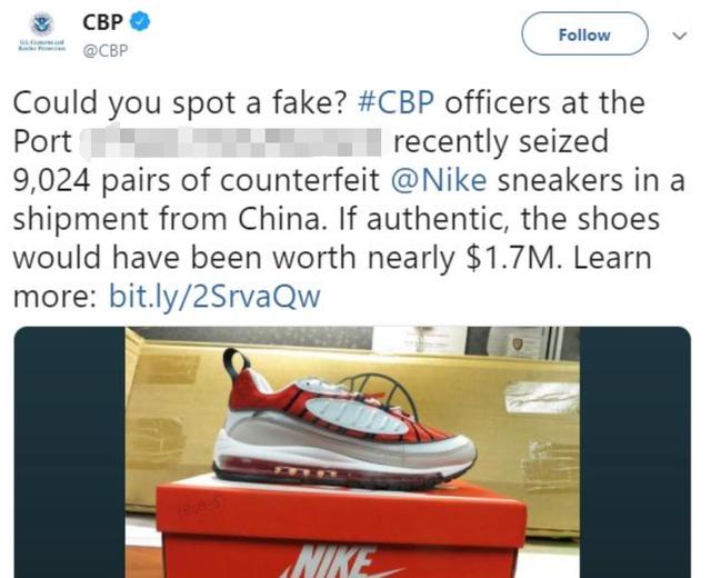 莆田假鞋美国被查,美国海关查获莆田鞋