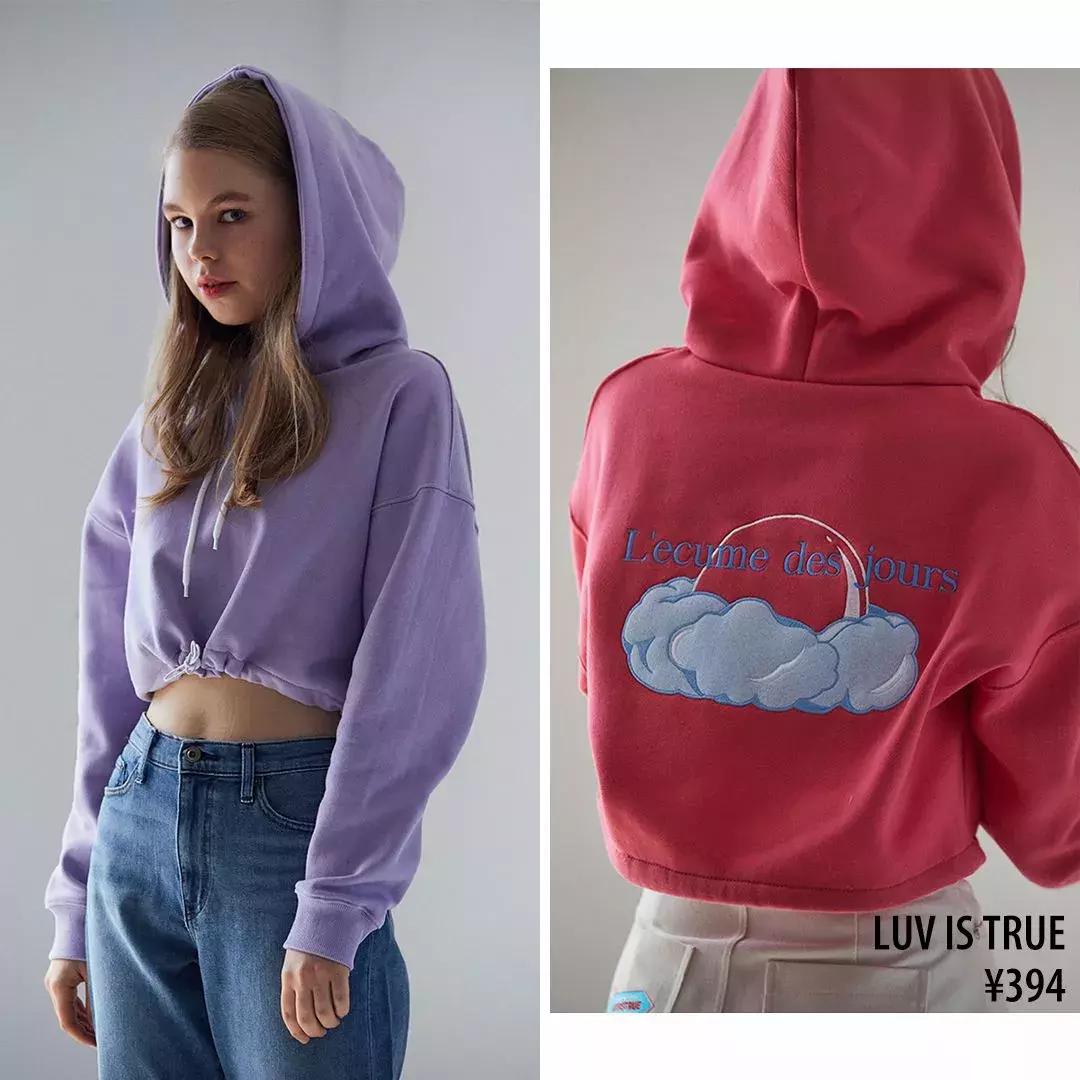 韩国复古慵懒风卫衣,韩国短卫衣外套