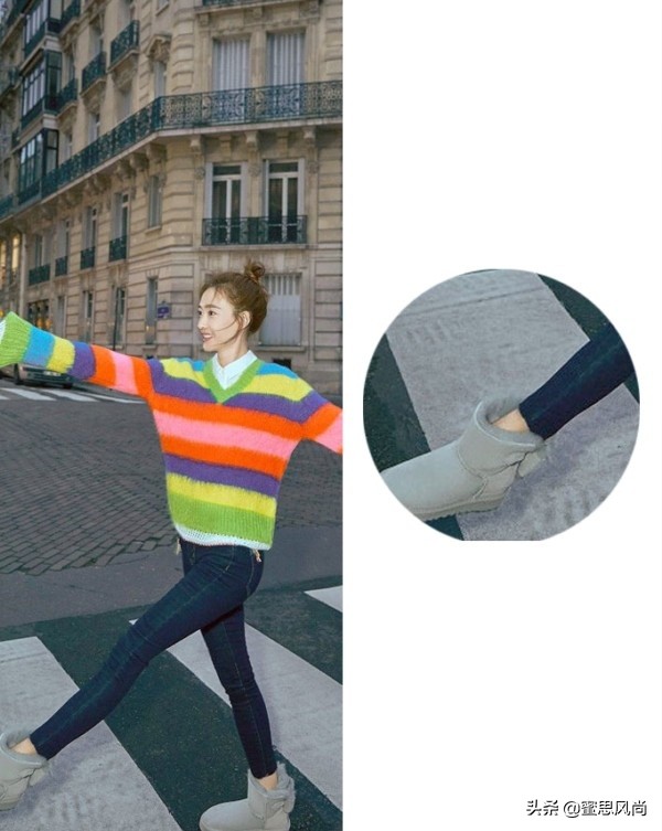 雪地靴穿搭女冬季搭配明星,最好穿搭的雪地靴