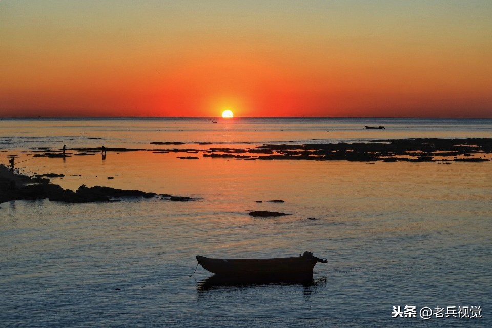 冬日大连观渤海,冬天大连看日落的海边