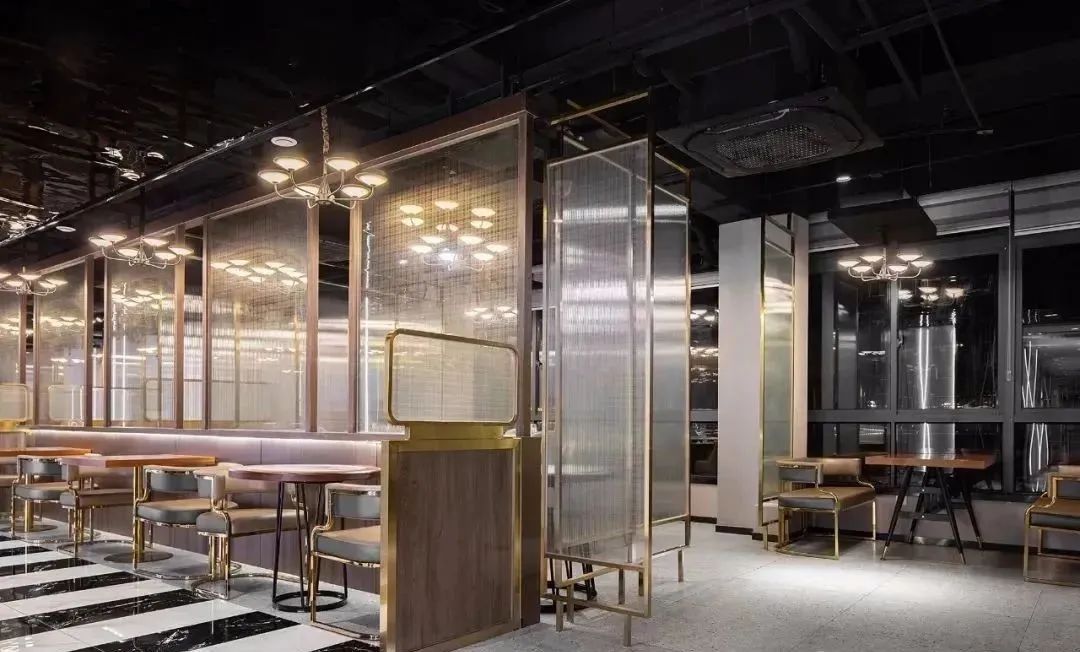 小户型奶油风客餐厅设计,咖啡餐厅设计效果图