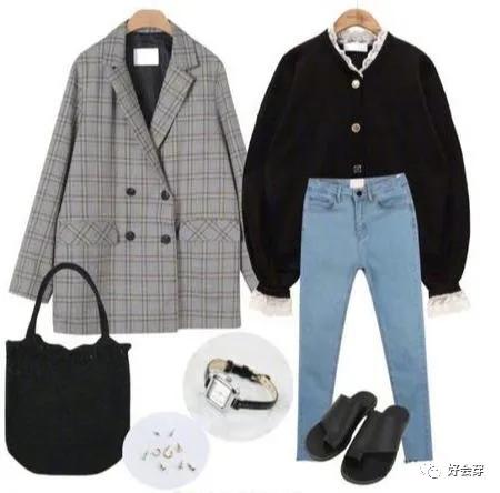 棕色格纹西服搭配裙子,亚麻格纹西服休闲服搭配