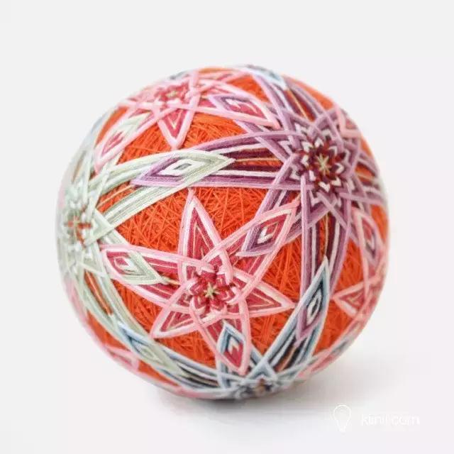 红底樱花手鞠球编织视频,大唐手鞠球编织教程