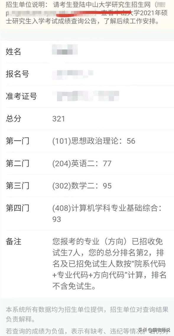 中山大学计算机“爆冷”,321分排名第二,网友:“锦鲤”附体