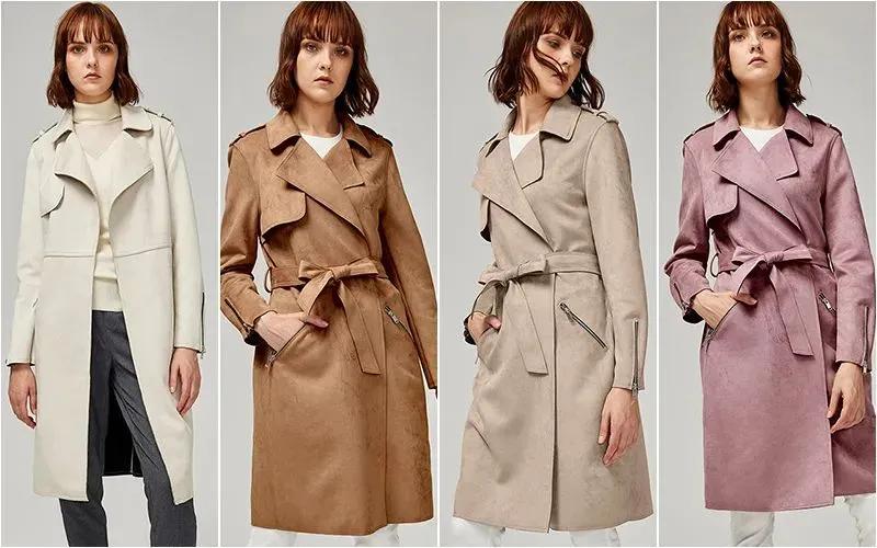 风衣英伦风短款麂皮,英伦经典格子风衣