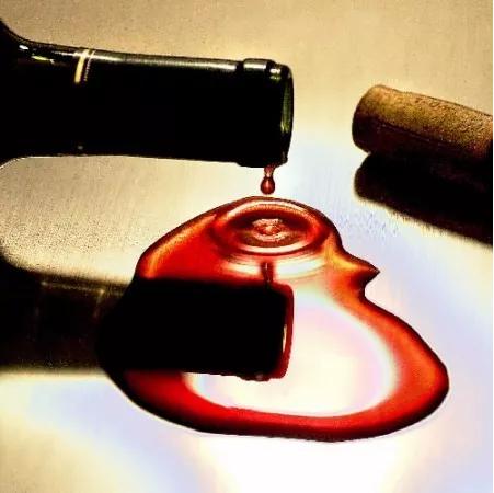 葡萄酒瓶塞漏了,葡萄酒漏了