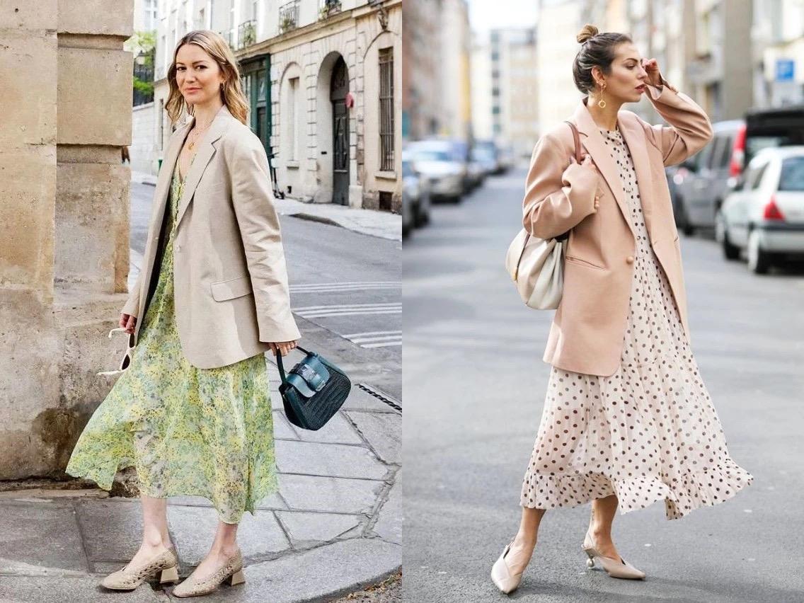 2018新款藏肉碎花显瘦雪纺连衣裙,森系复古碎花半身裙搭配外套